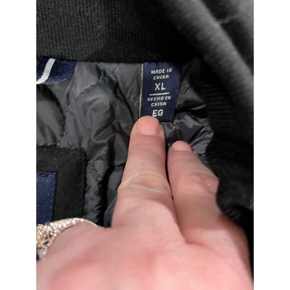 Dockers Peacoat Jacket Black Faux Mock Double Layer Zipper Wool Blend New XL - Picture 5 of 12